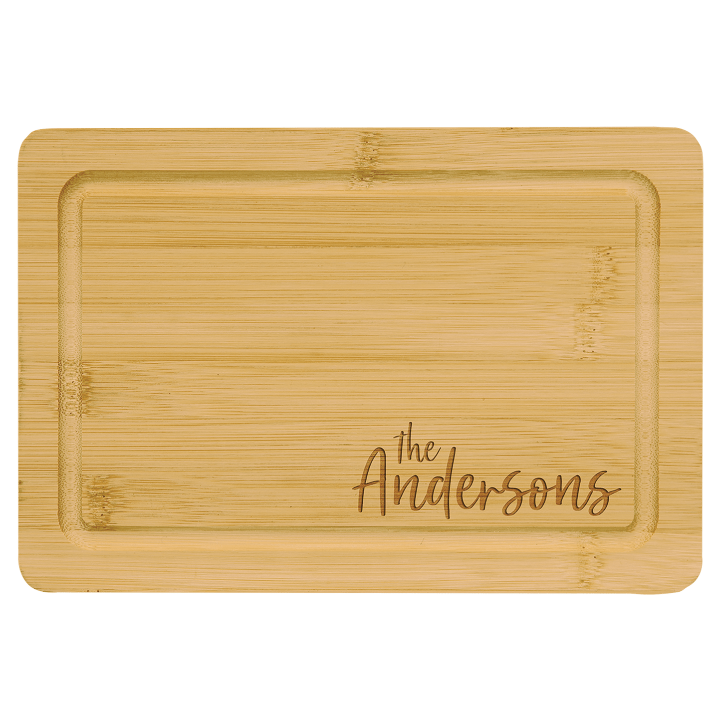 Custom Engraved Bamboo Juice Groove Cutting Board | 9" x 6" Eco-Friendly Kitchen Gift