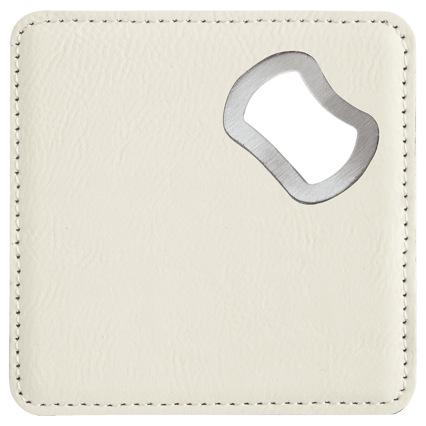 Leatherette Coaster & Bottle Opener Combo - Custom Engravable