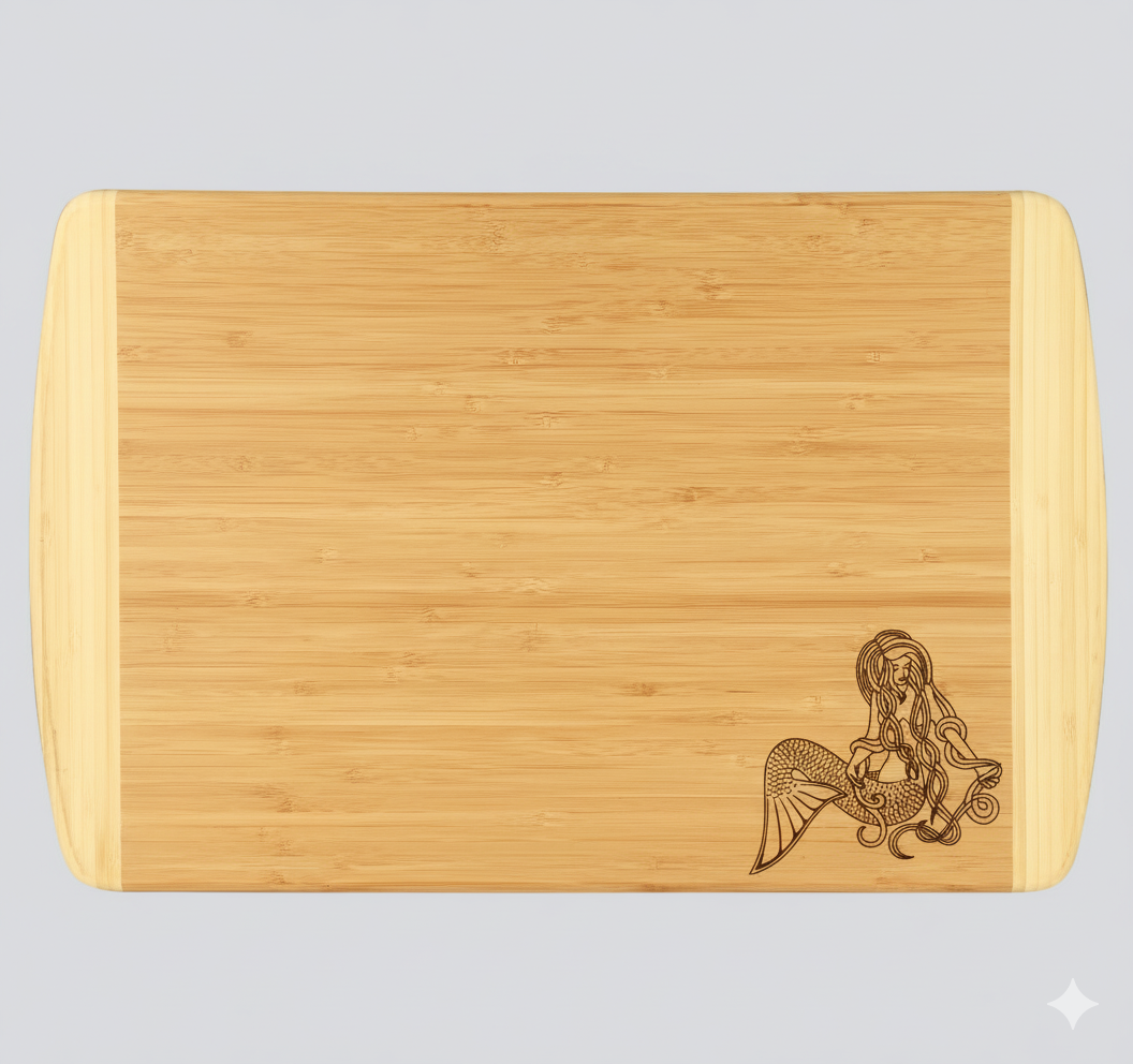 Two-Tone Bamboo Board - 18" x 12" - Personalized & Eco-Friendly