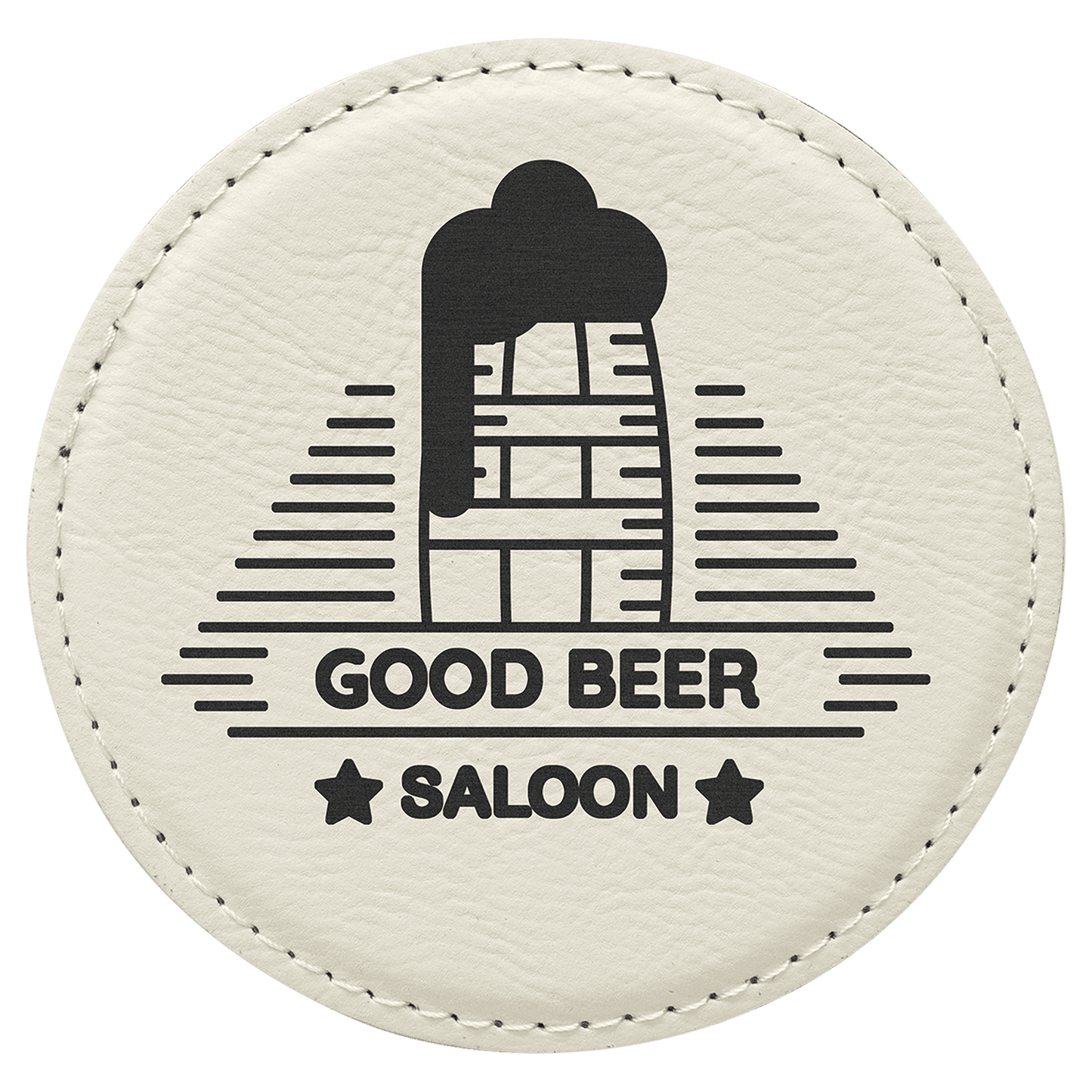 Custom Laser Engravable Leatherette Coaster - Round