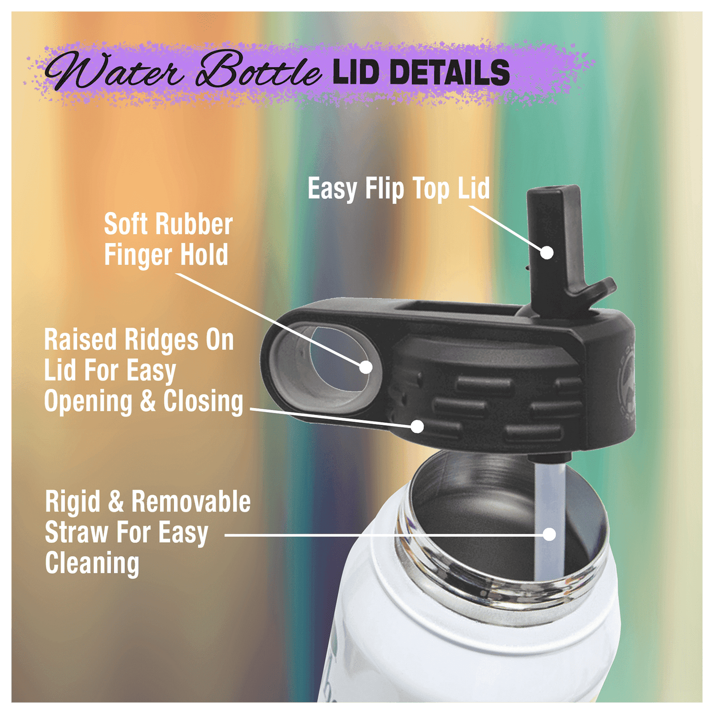 32 oz Water Bottle - Customizable Bottle with Flip Lid