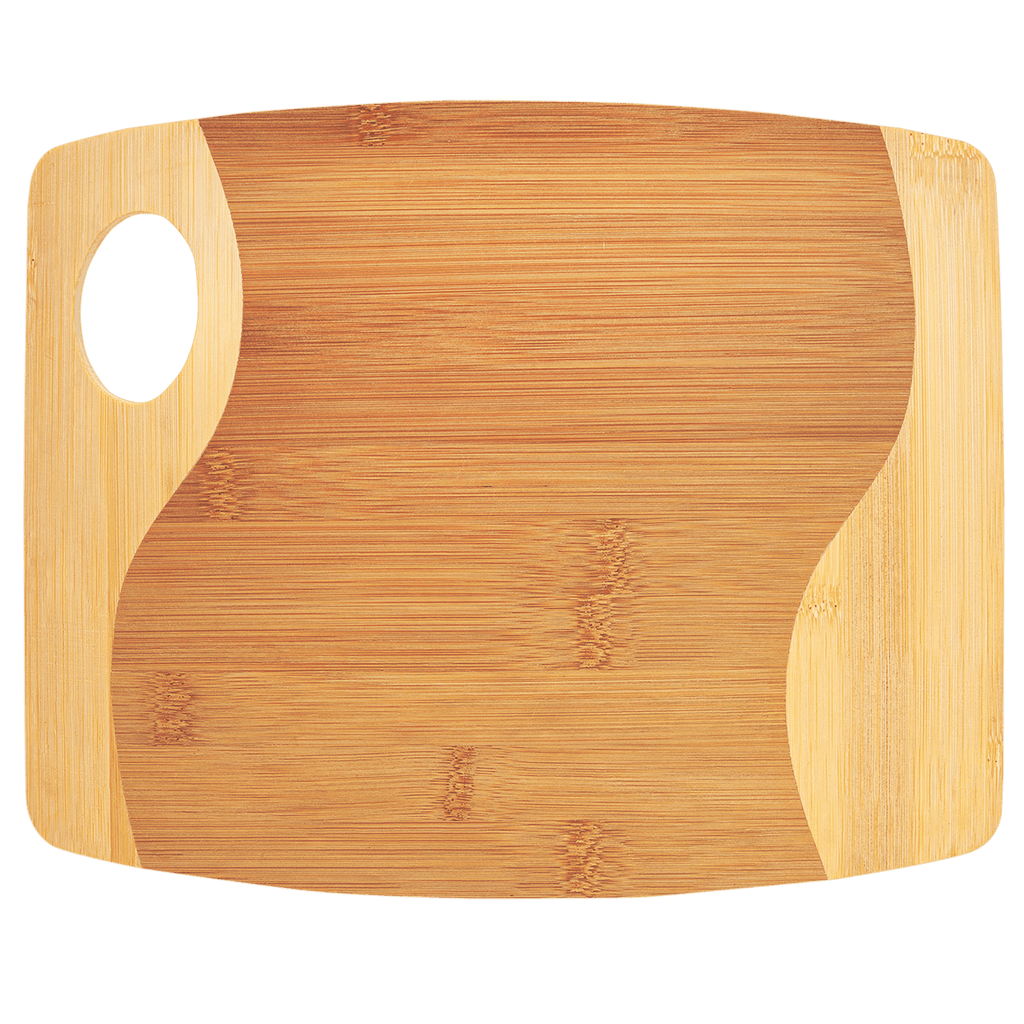 Wooden cutting board with a handle on a transparent background