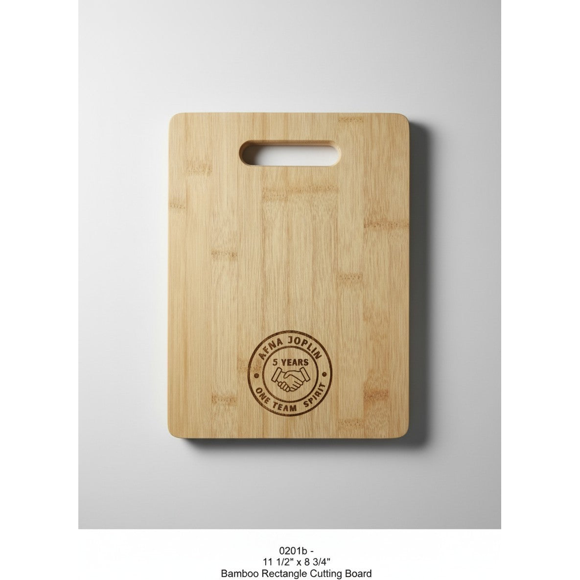 0201b - 8.75" x 11.5" Bamboo Cutting Board With Handle