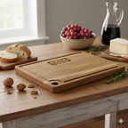 2324 - Acacia Wood Cutting Board with Drip Ring (11 1/2" x 8 3/4")