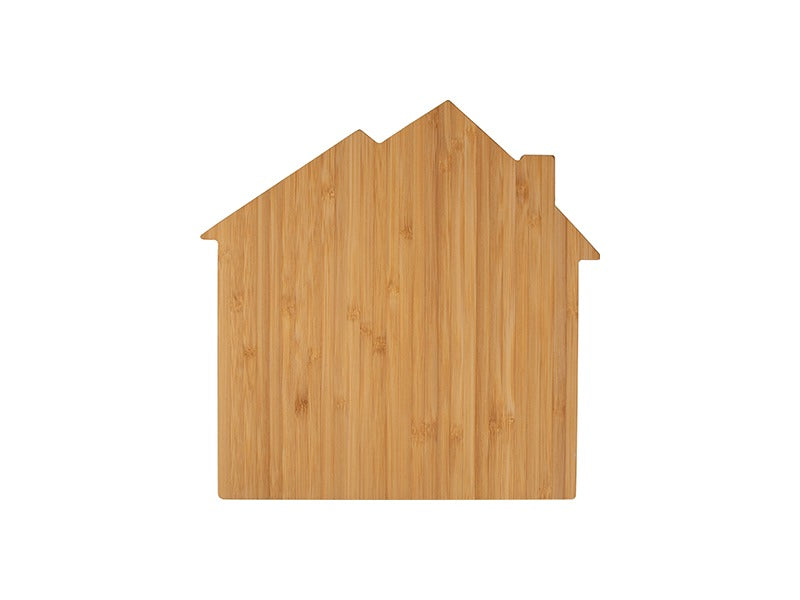 0275 - House Bamboo Cutting Board - 10" x 10" - Personalized & Eco-Friendly