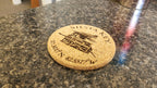 Customizable Laser Engraved Solid Cork Coaster - Eco Friendly