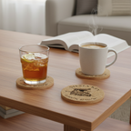 Customizable Laser Engraved Solid Cork Coaster - Eco Friendly