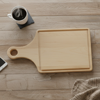 0943m - Custom Maple Cutting Board Paddle Shape with Drip Ring