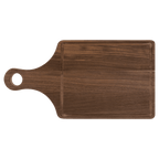 0943W - Custom Walnut Cutting Board Paddle Shape with Drip Ring