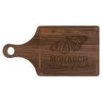 0943W - Custom Walnut Cutting Board Paddle Shape with Drip Ring