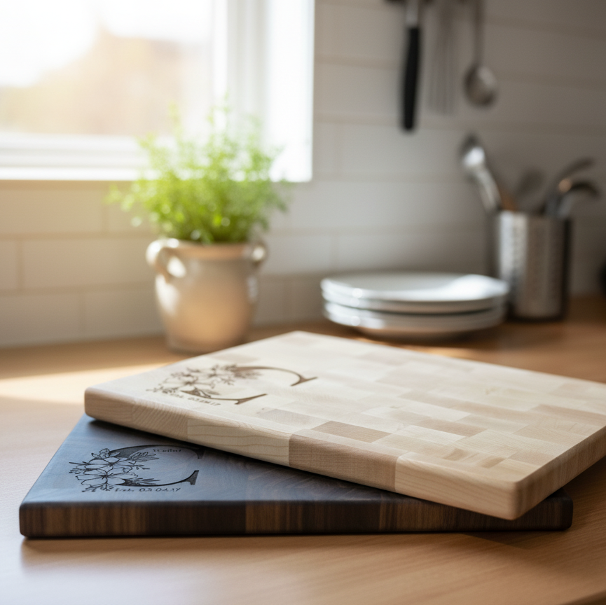 Hardwood Butcherblock Cutting Boards (Maple or Walnut)