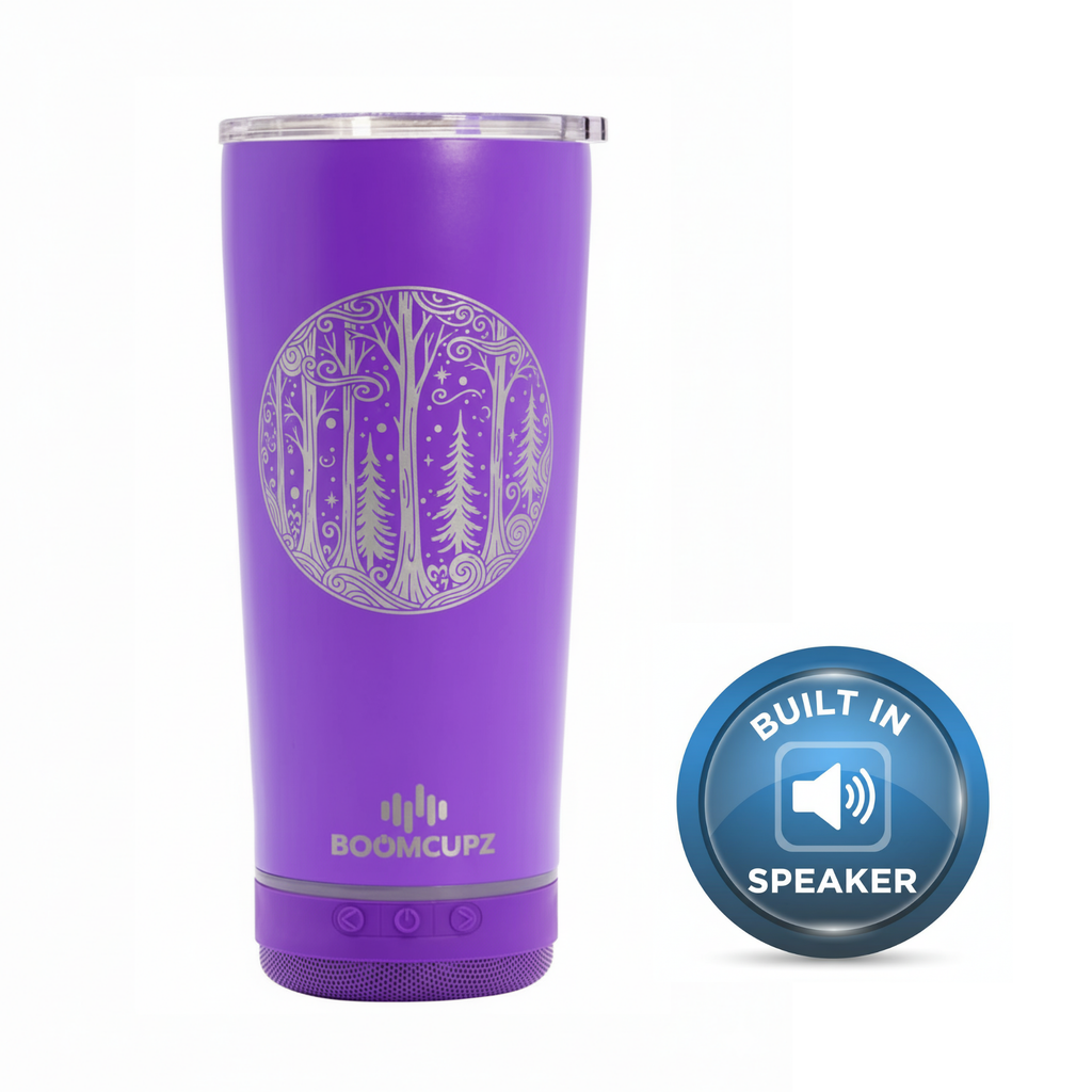 Custom Engraved Tiki Tumblerz Bluetooth Cup – 17oz Insulated Stainless Steel Speaker Tumbler