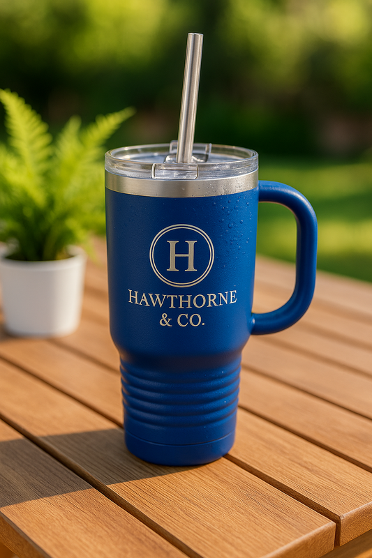 Custom 32oz Insulated Tumbler with Straw | Personalized Logo Design Travel Mug
