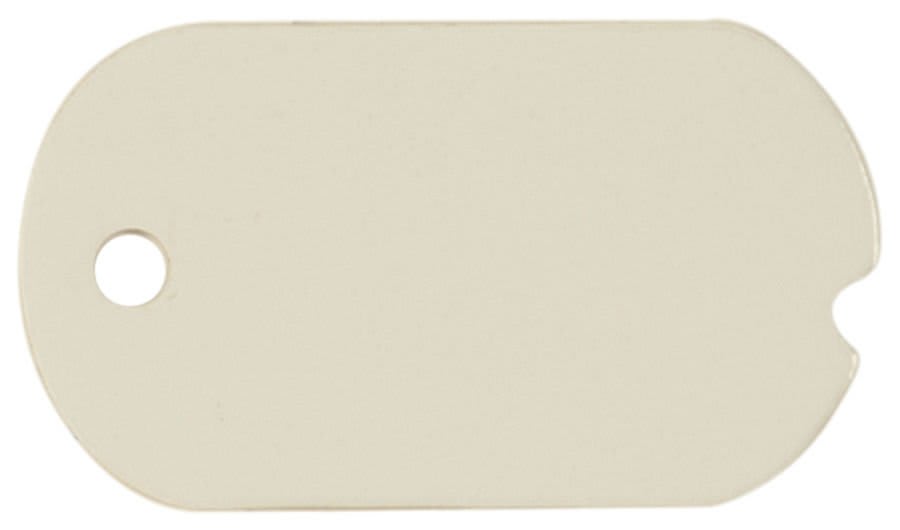 White Sublimatable Notched Dog Tag