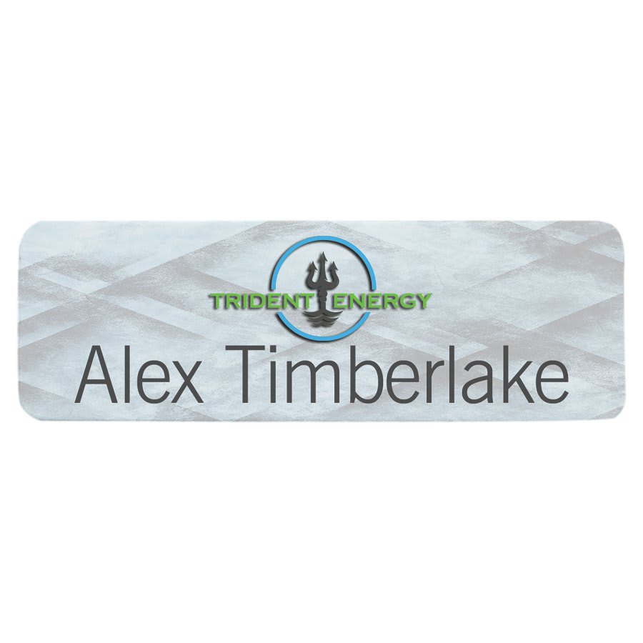 White Dynasub Aluminum Name Badge Plate