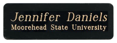 Laserable Black Brass Name Badge Plate