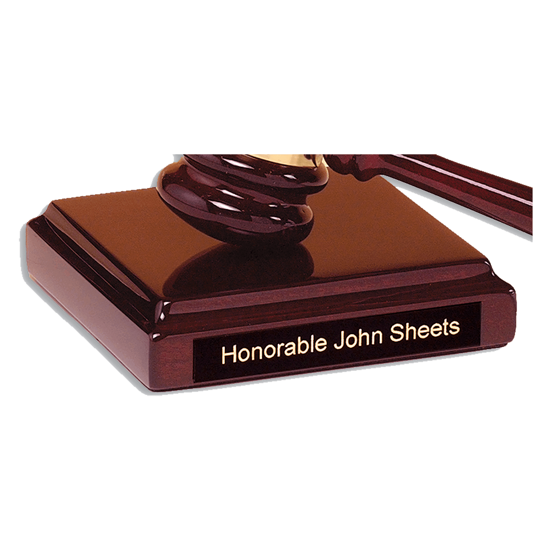 Rosewood Piano Finish Sounding Block with Black Plate for Personalization