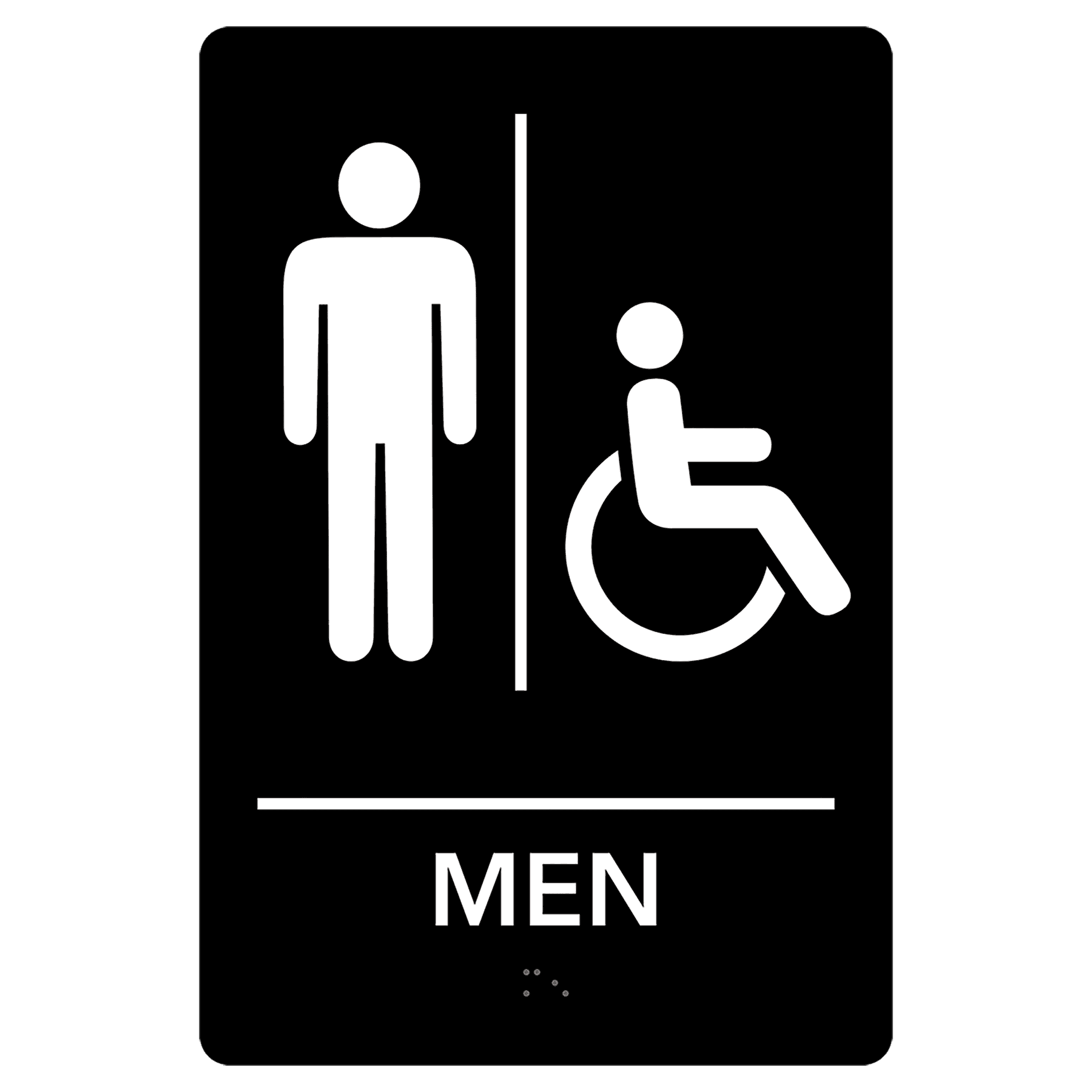 Pre-Designed ADA Men Accessible Restroom Sign