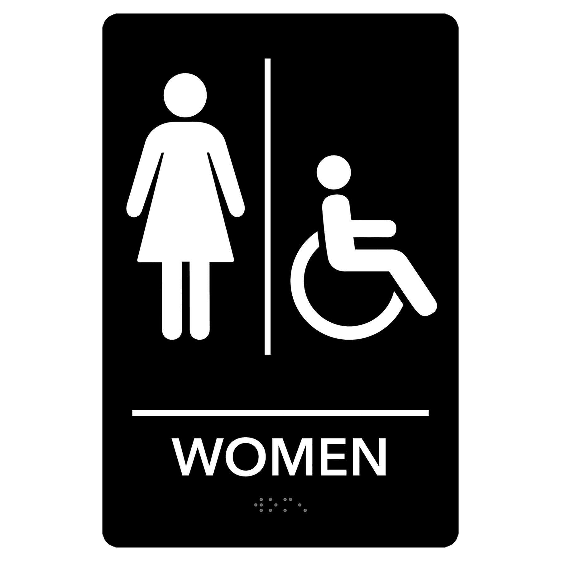 Pre-Designed ADA Women Accessible Restroom Sign