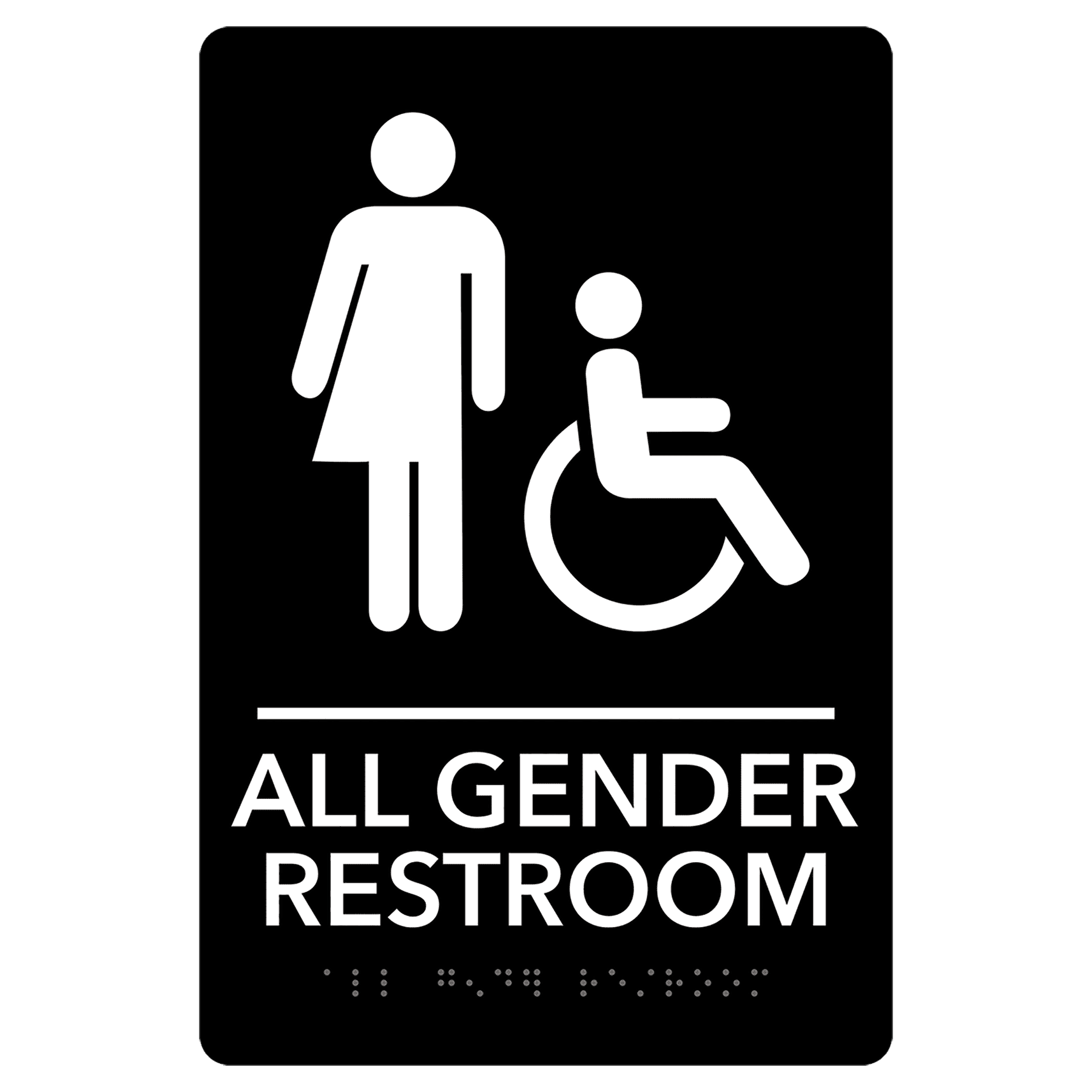 Pre-Designed ADA All Gender Accessible Restroom Sign