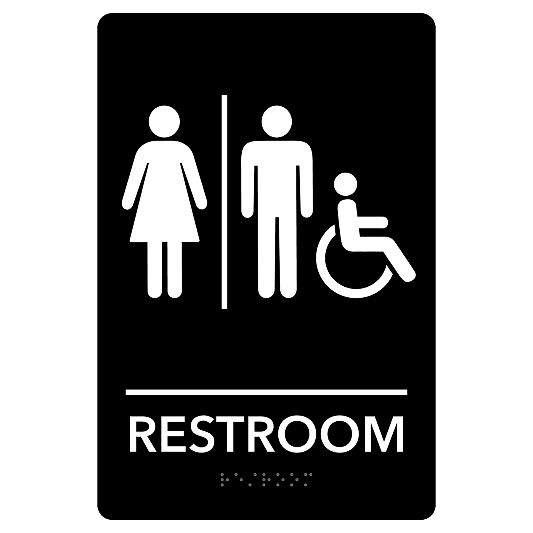 Pre-Designed ADA Unisex Accessible Restroom Sign