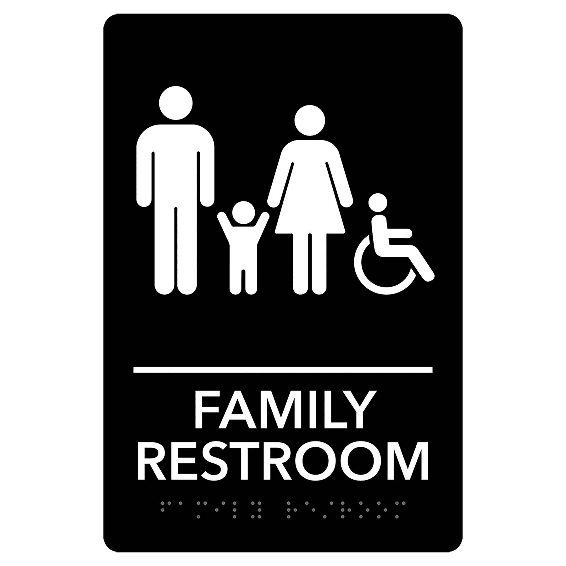 Pre-Designed ADA Family Accessible Restroom Sign
