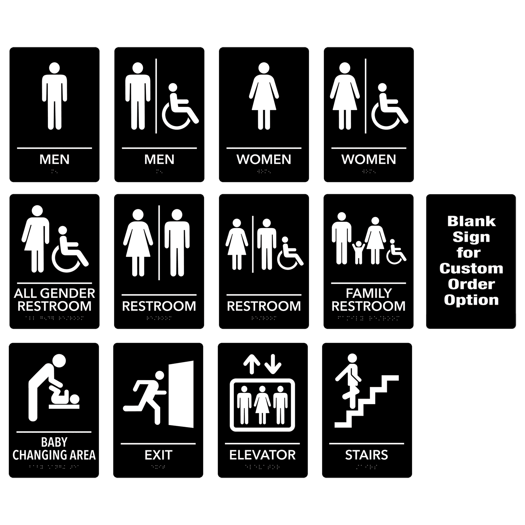 Kota Pro Pre-Designed ADA Sign Sample Set