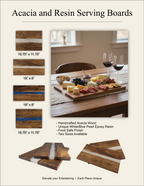Acacia with Pearl Resin Serving Board
