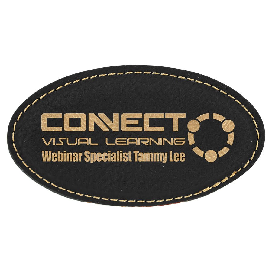 Laserable Leatherette Oval Badge Blank with Magnet