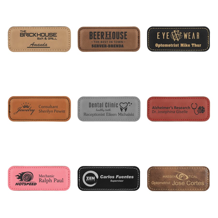 Laserable Leatherette Badge Blank with Magnet Sample Set