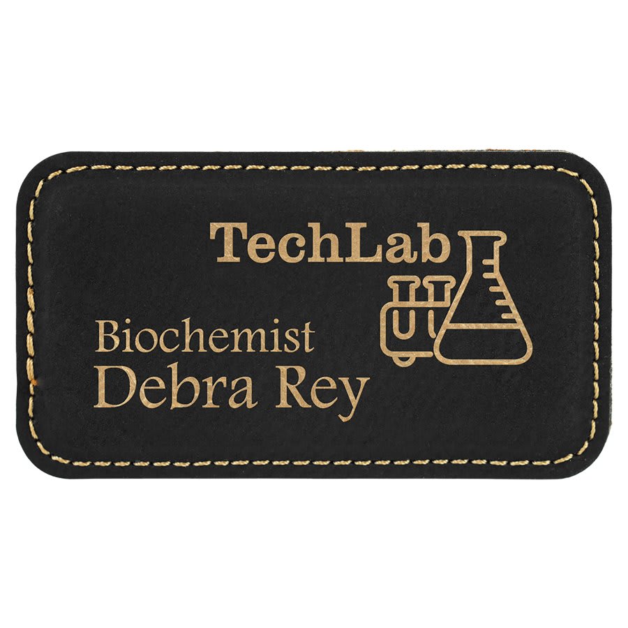 Laserable Leatherette Badge Blank with Magnet