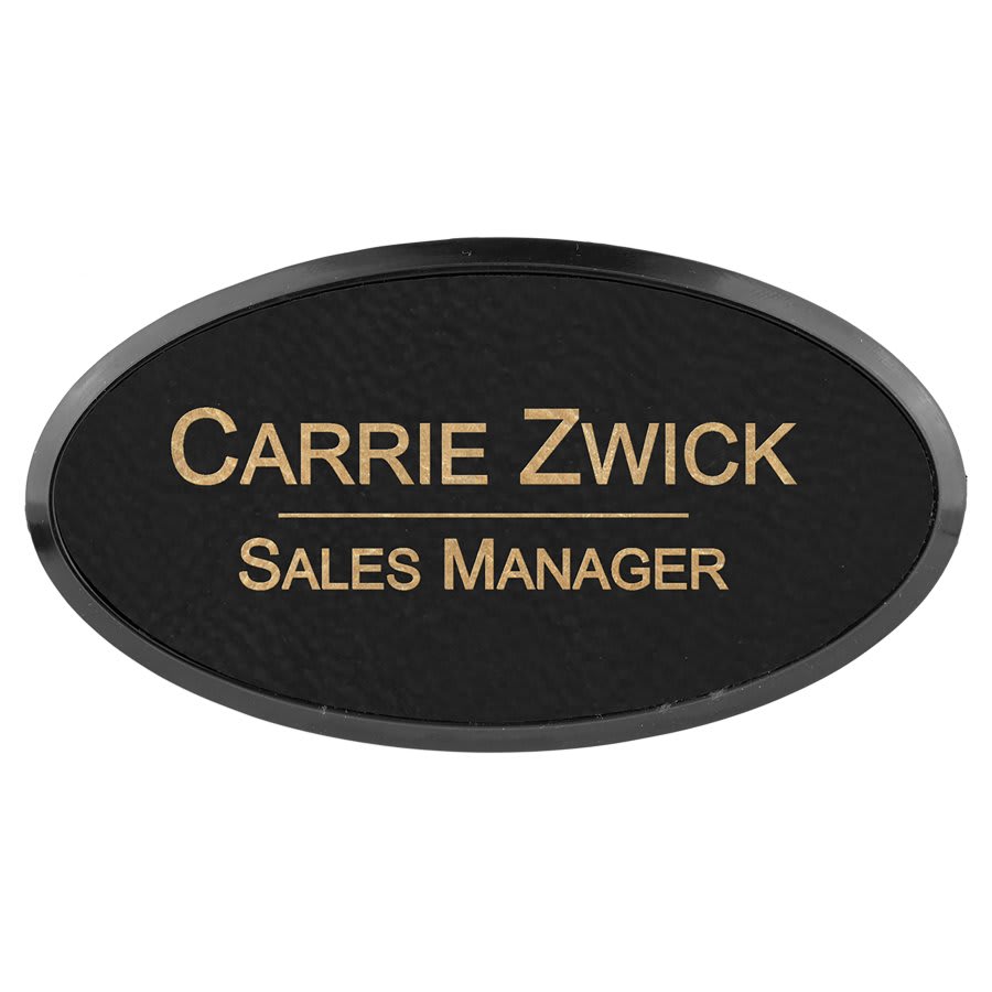Laserable Leatherette Oval Badge & Frame