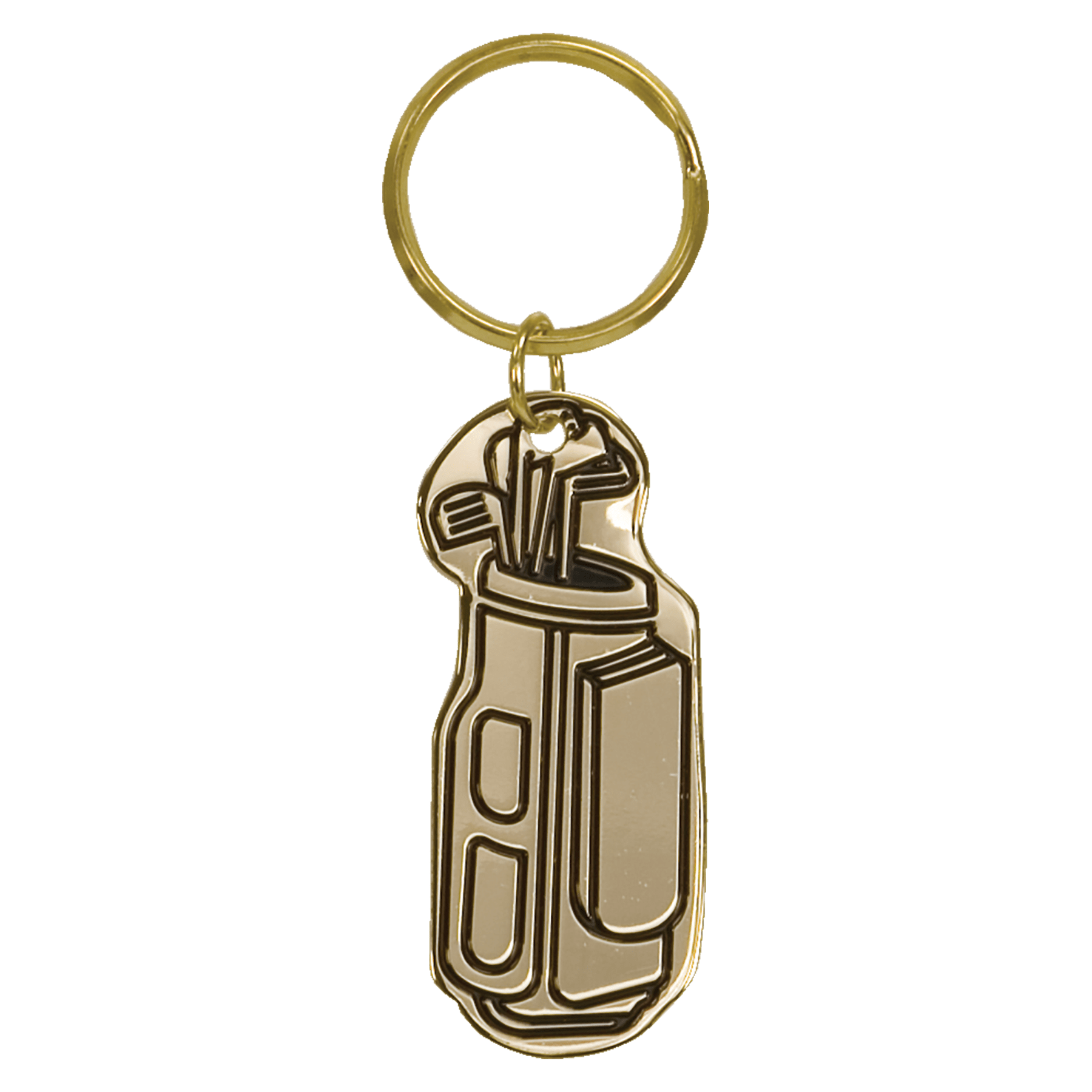 Golf Bag Brass Keychain