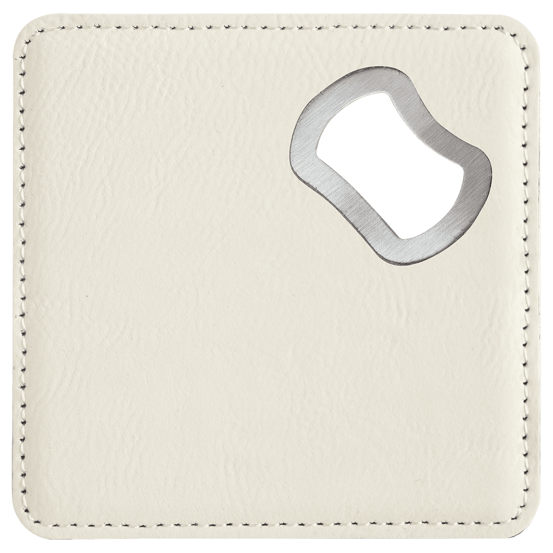 Leatherette Coaster & Bottle Opener Combo - Custom Engravable