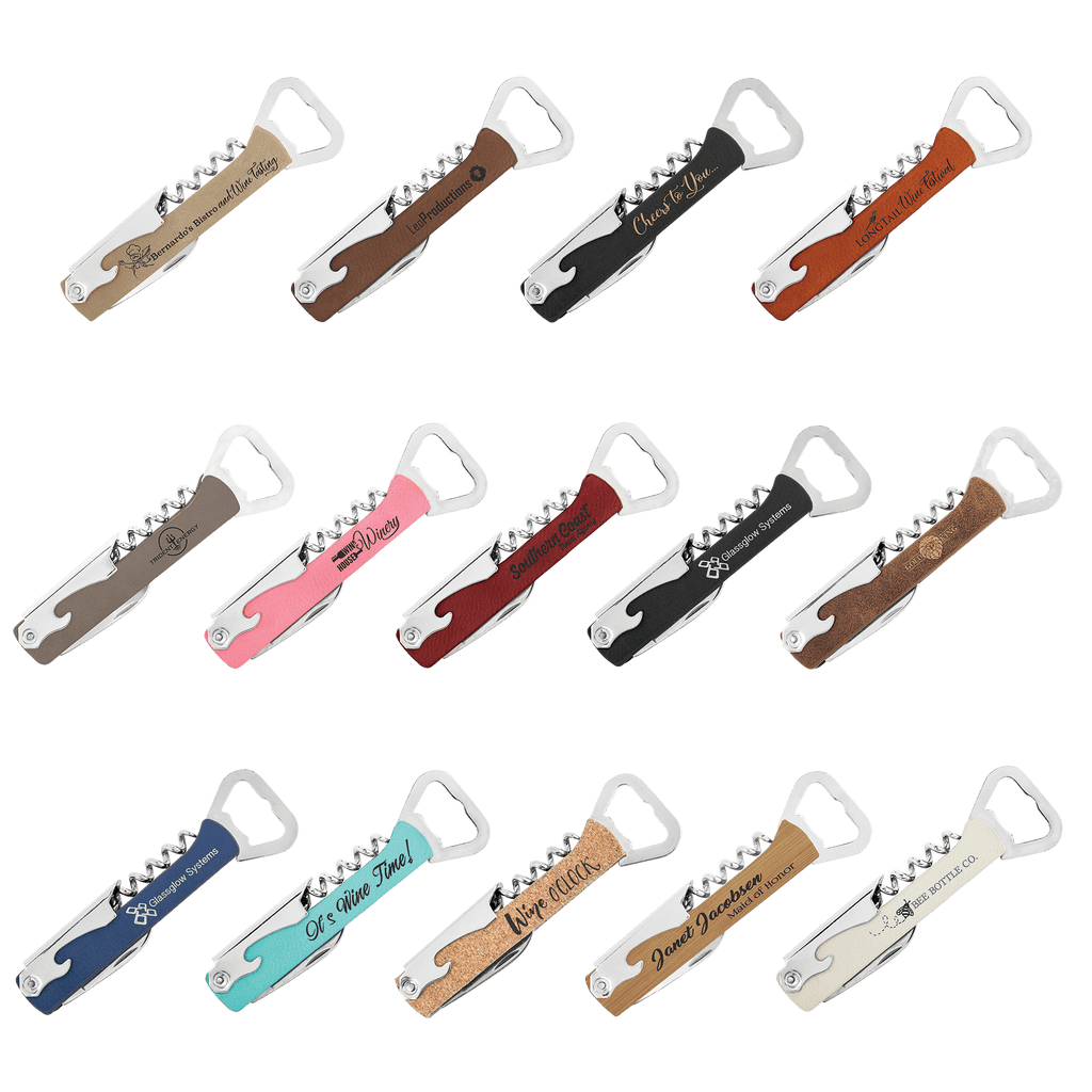 Custom Laserable Leatherette Wine Bottle Opener