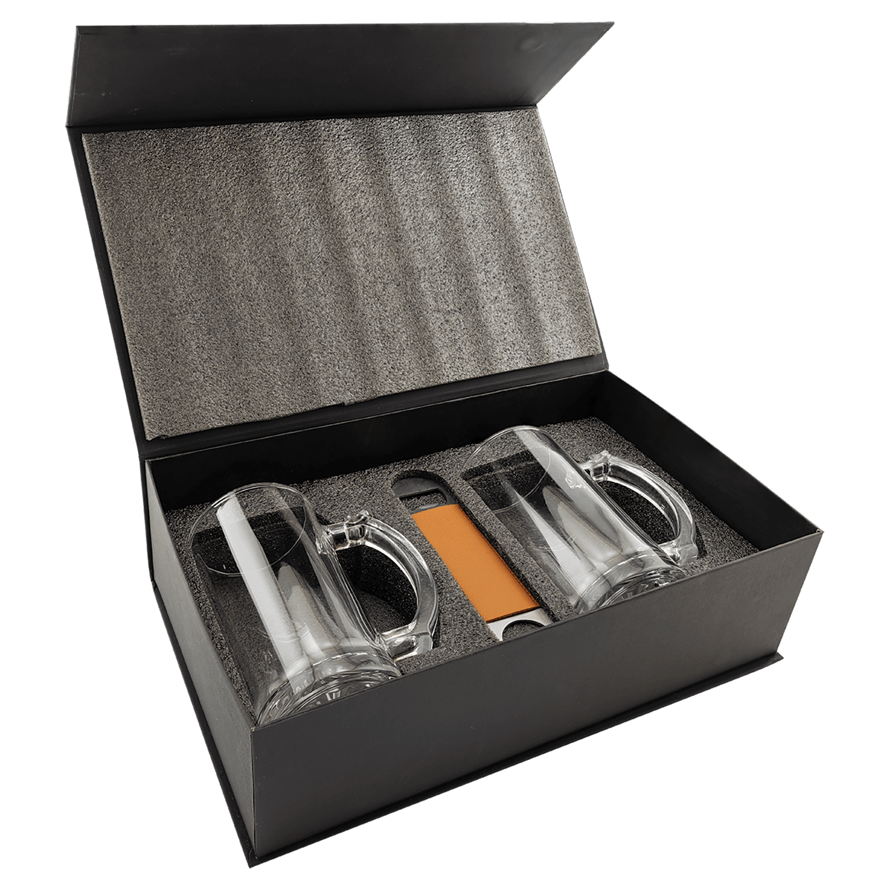 Custom Engraved Beer Gift Set with Mugs & Bottle Opener