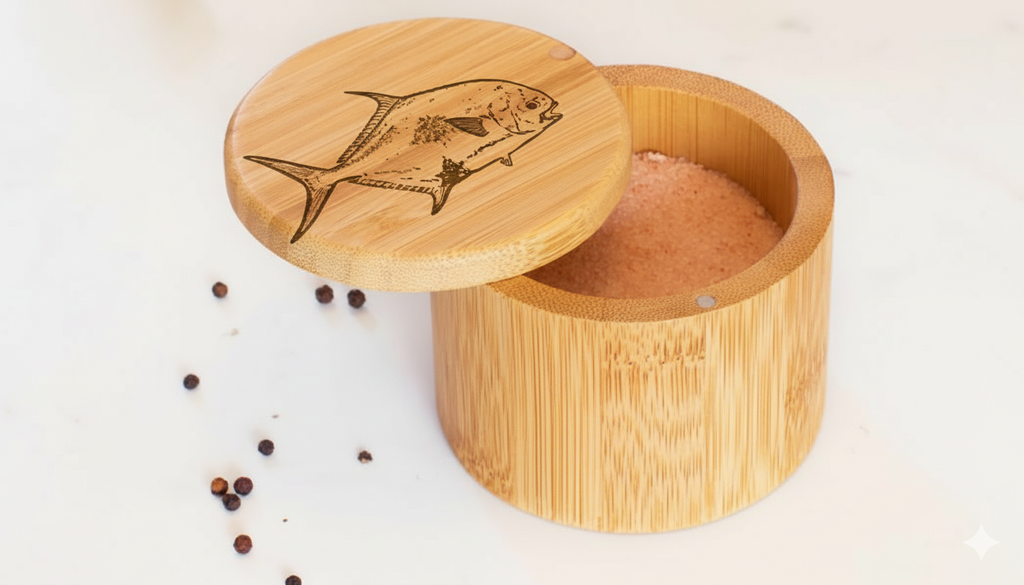 Bamboo Salt Box with Magnetic Swivel Lid