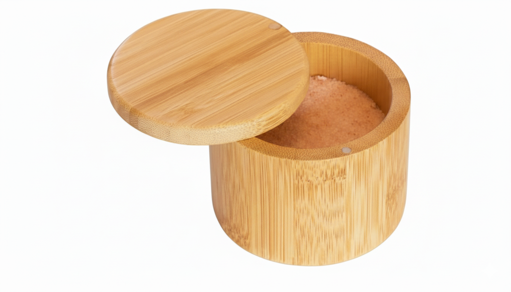 Bamboo Salt Box with Magnetic Swivel Lid