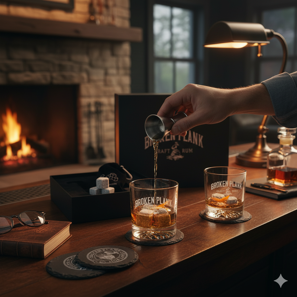 Luxury Whiskey Set: Glasses, Coasters & Reusable Chilling Stones Gift Box