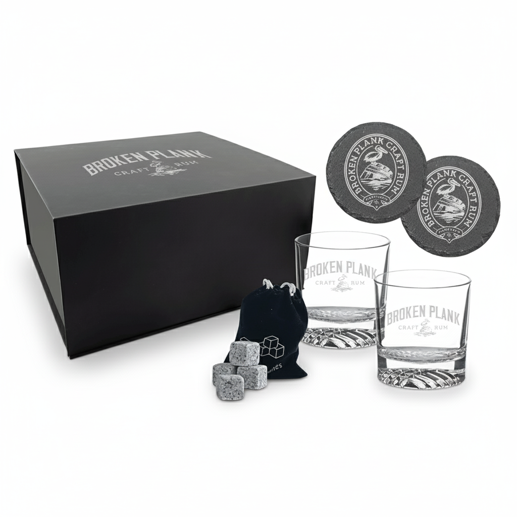 Luxury Whiskey Set: Glasses, Coasters & Reusable Chilling Stones Gift Box