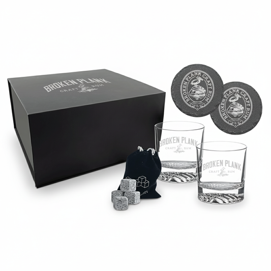 Lazerburst Luxury Whiskey Set: Glasses, Coasters & Reusable Chilling Stones Gift Box