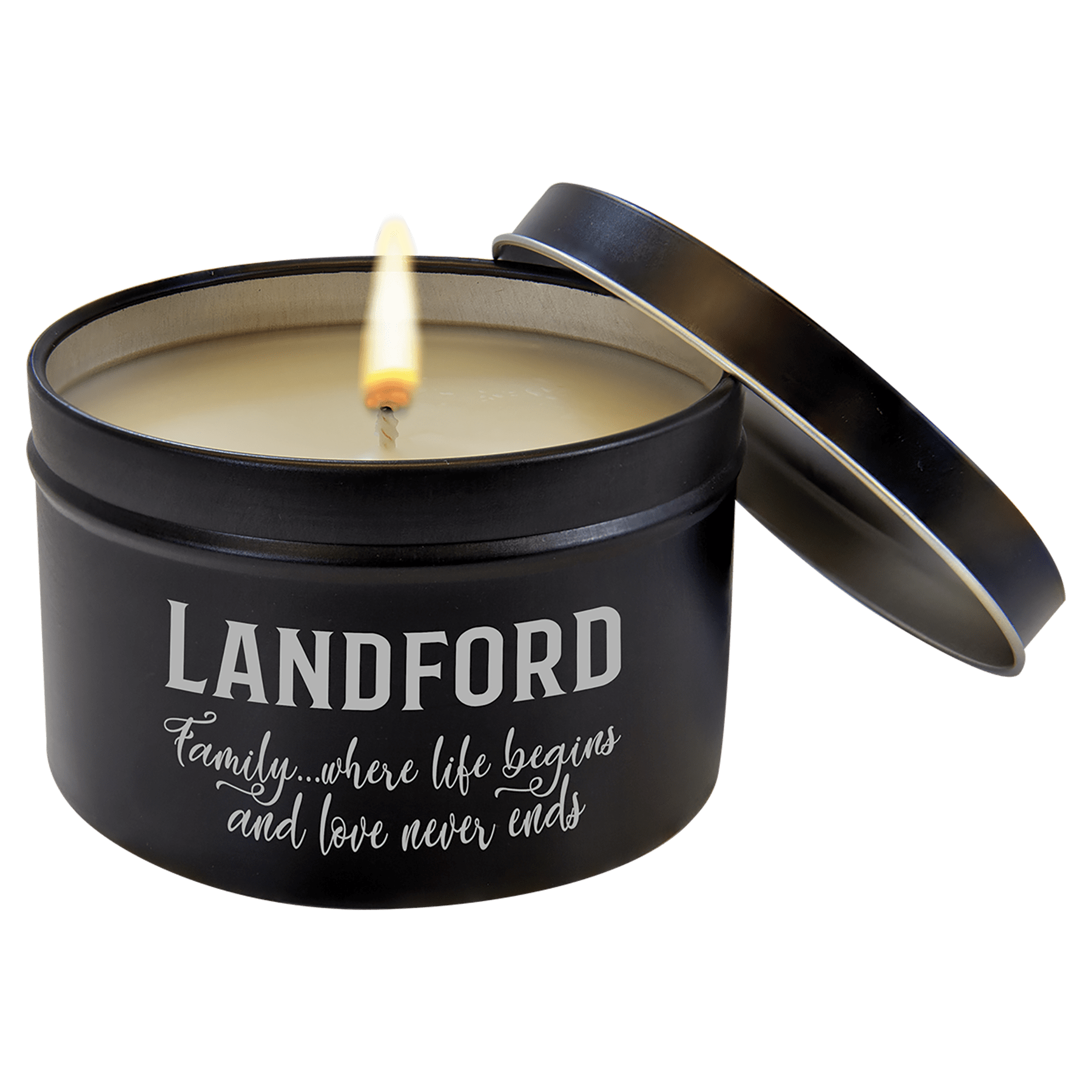 Scented Candle in Black Metal Tin