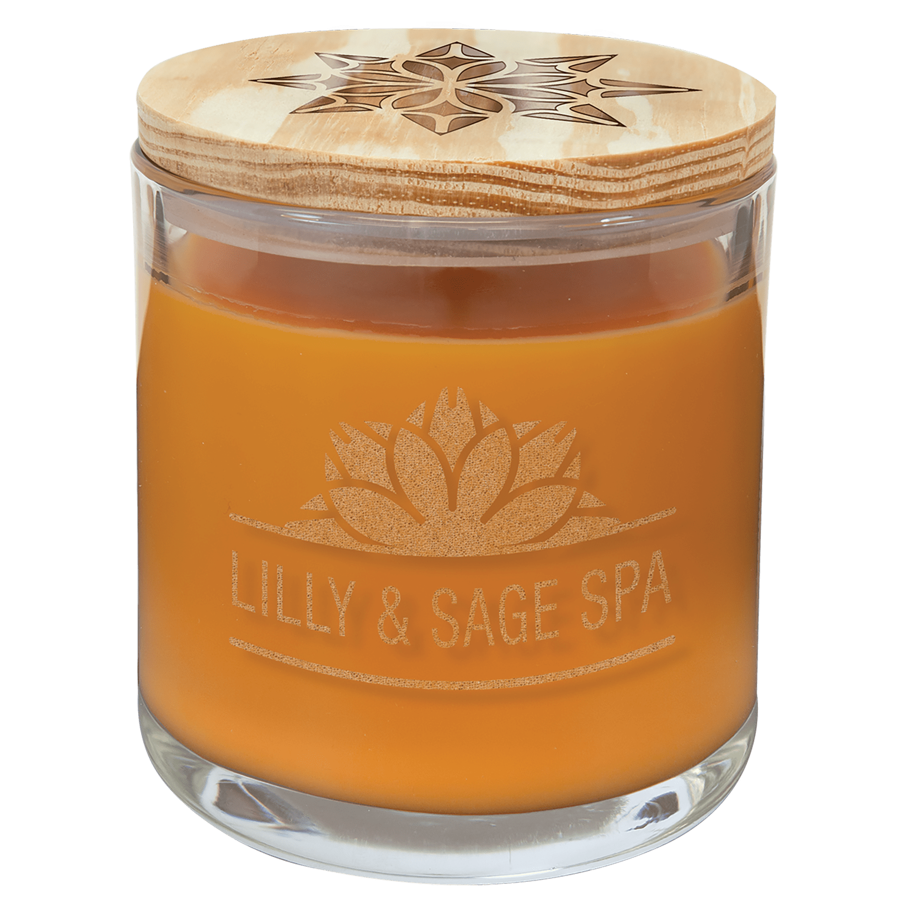 Scented Candle in Glass Holder with Wood Lid