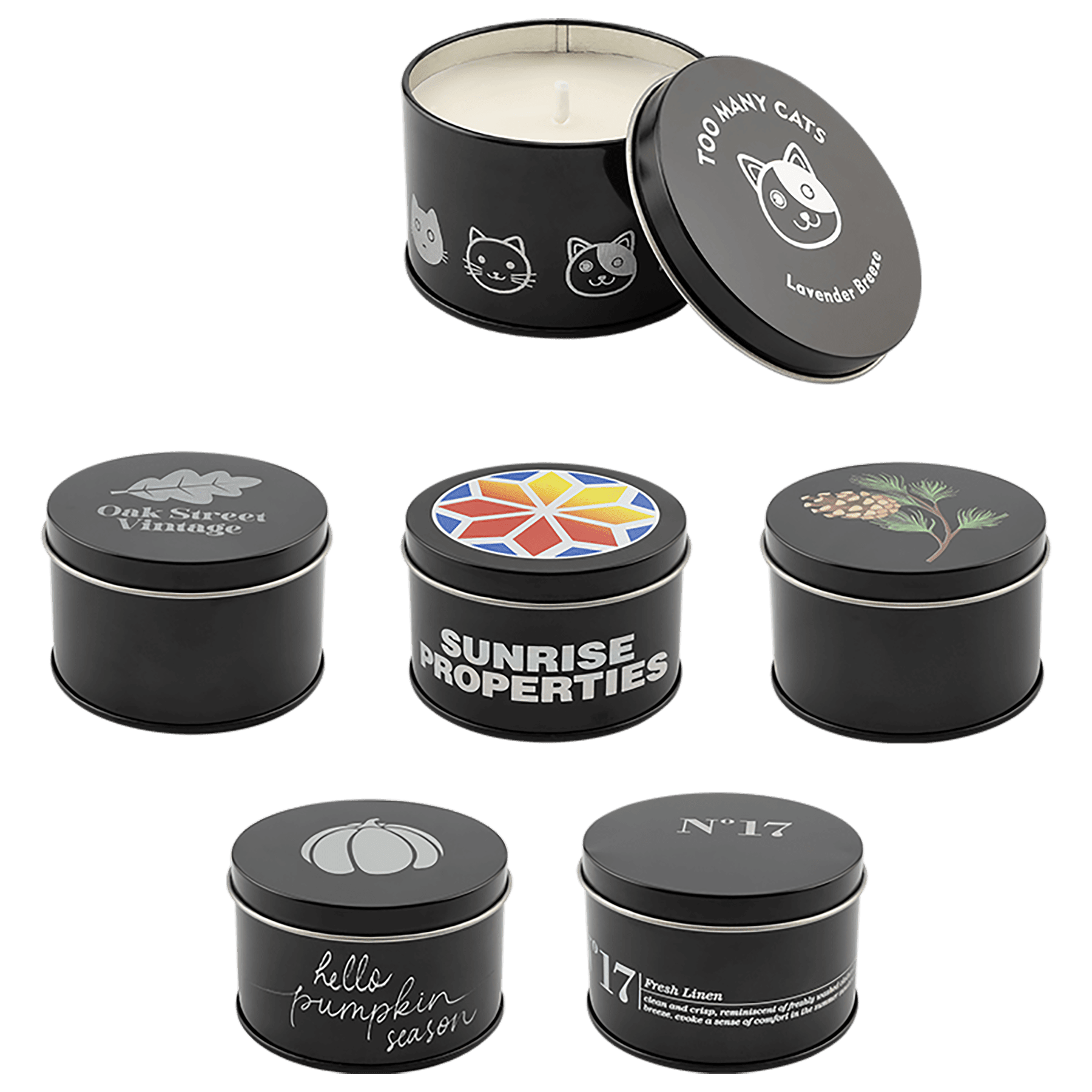 Candle in a Black Tin Sample Set
