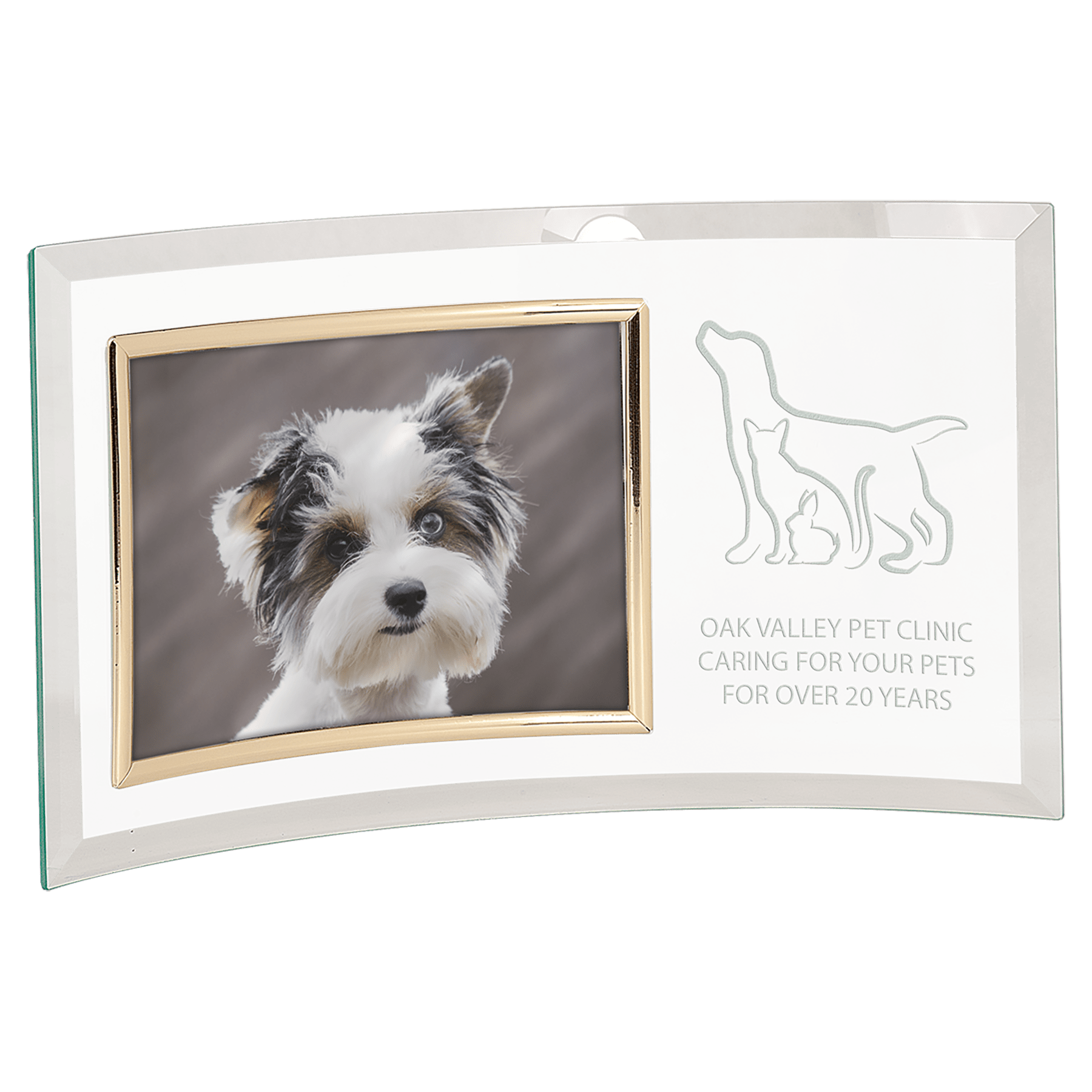 Jade Glass Crescent with Picture Frame