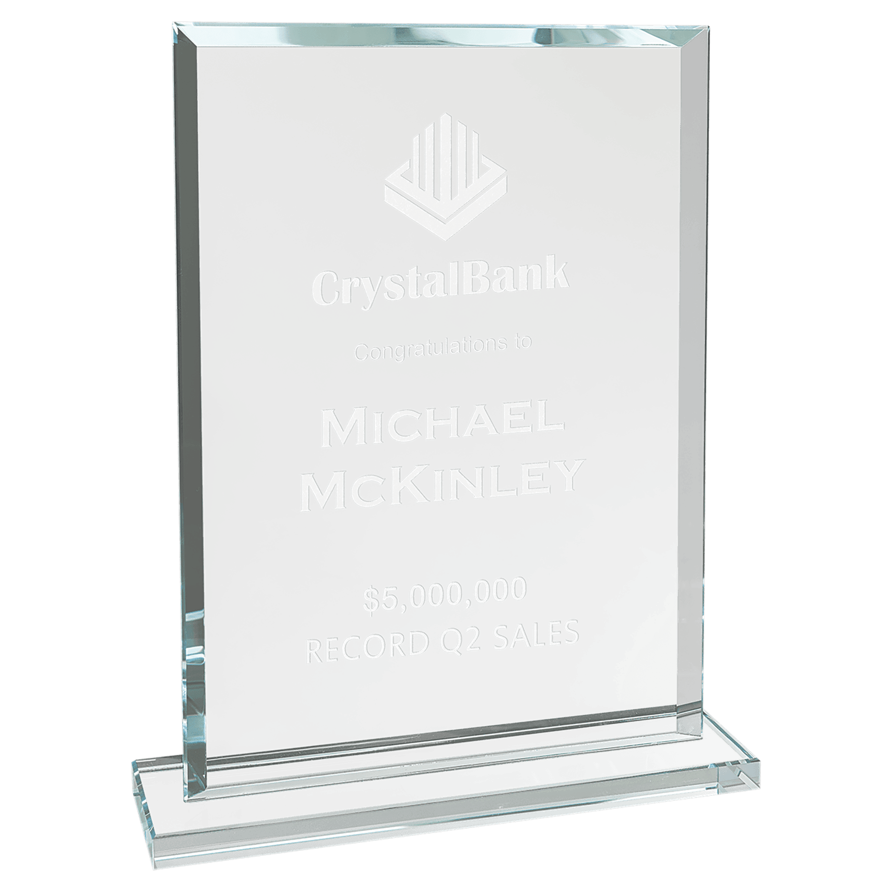 Rectangle Clear Glass Award