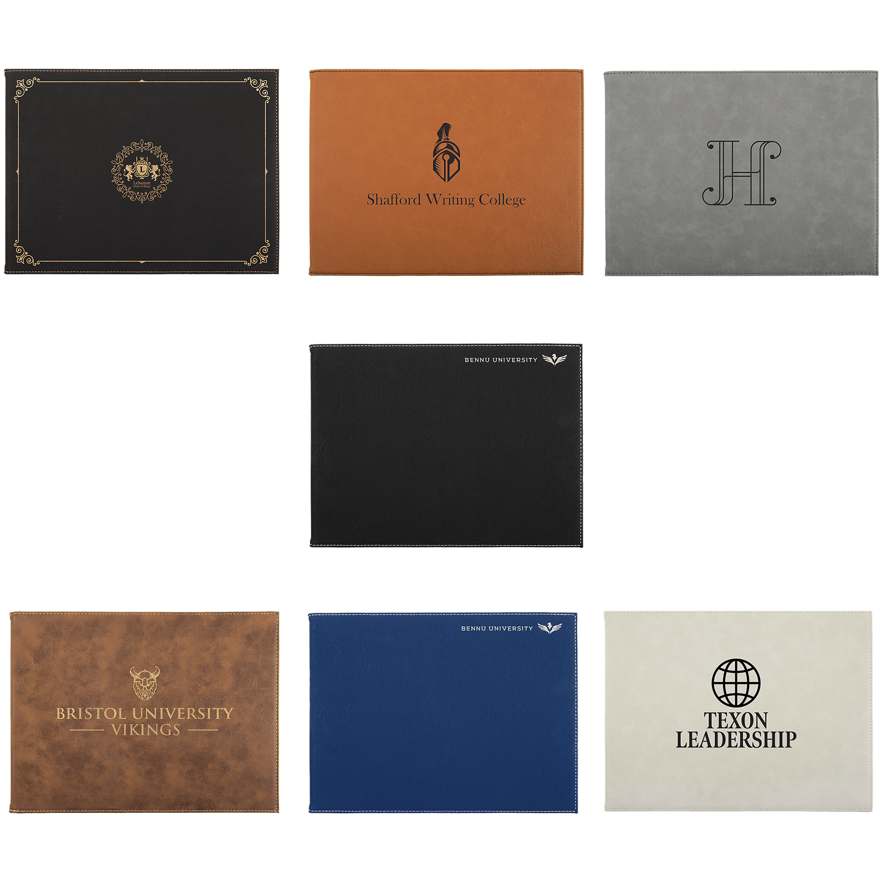Laserable Leatherette Certificate Holder Sample Set