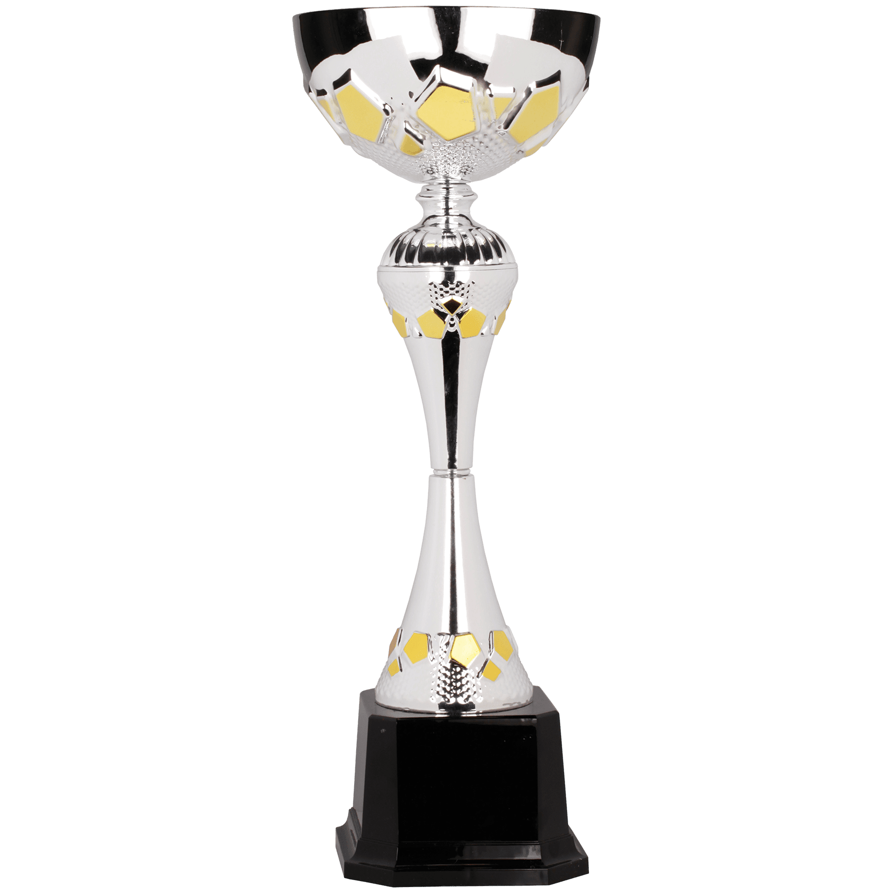 Silver Gold Metal Cup Trophy on Plastic Base