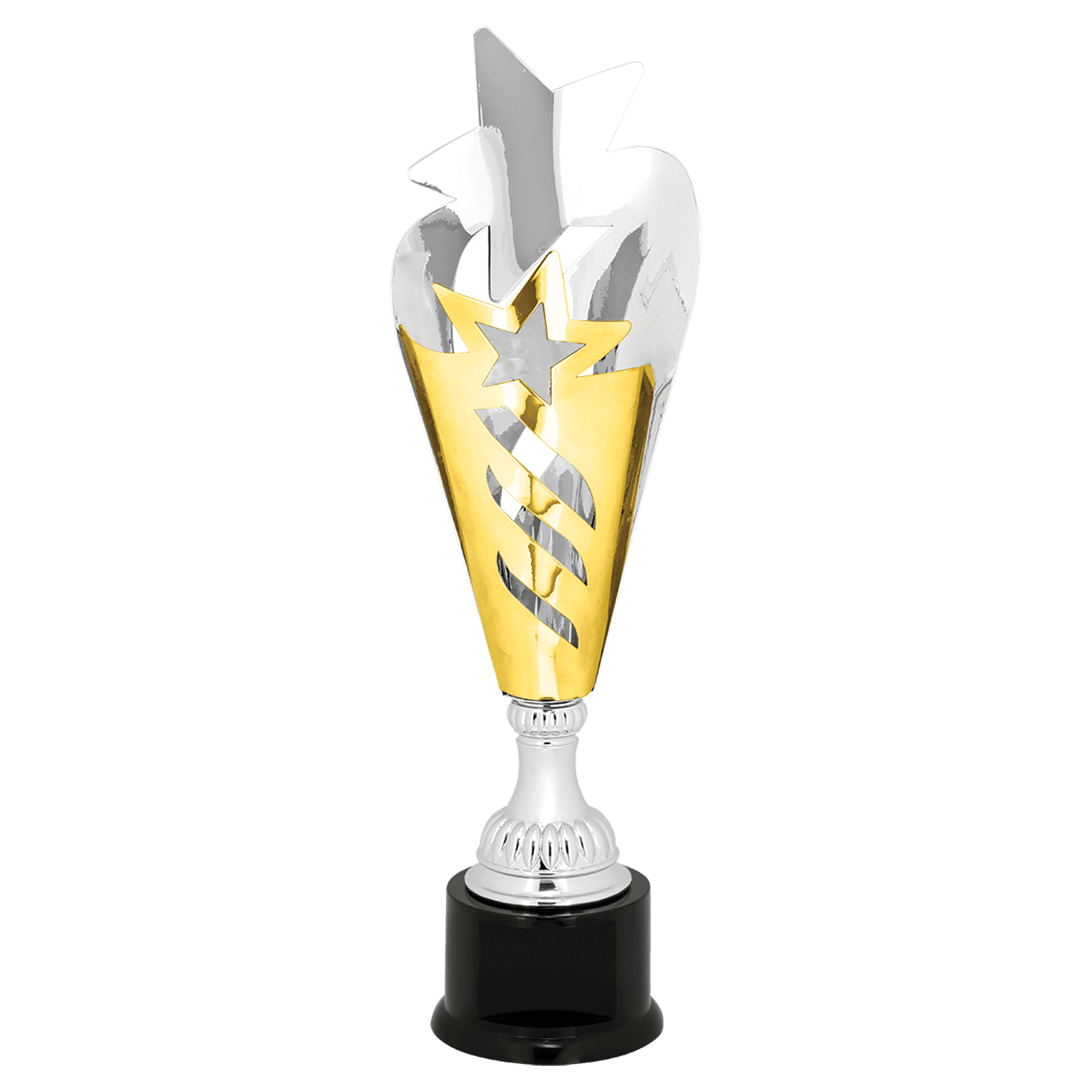Silver & Gold Star Completed Metal Cup Trophy