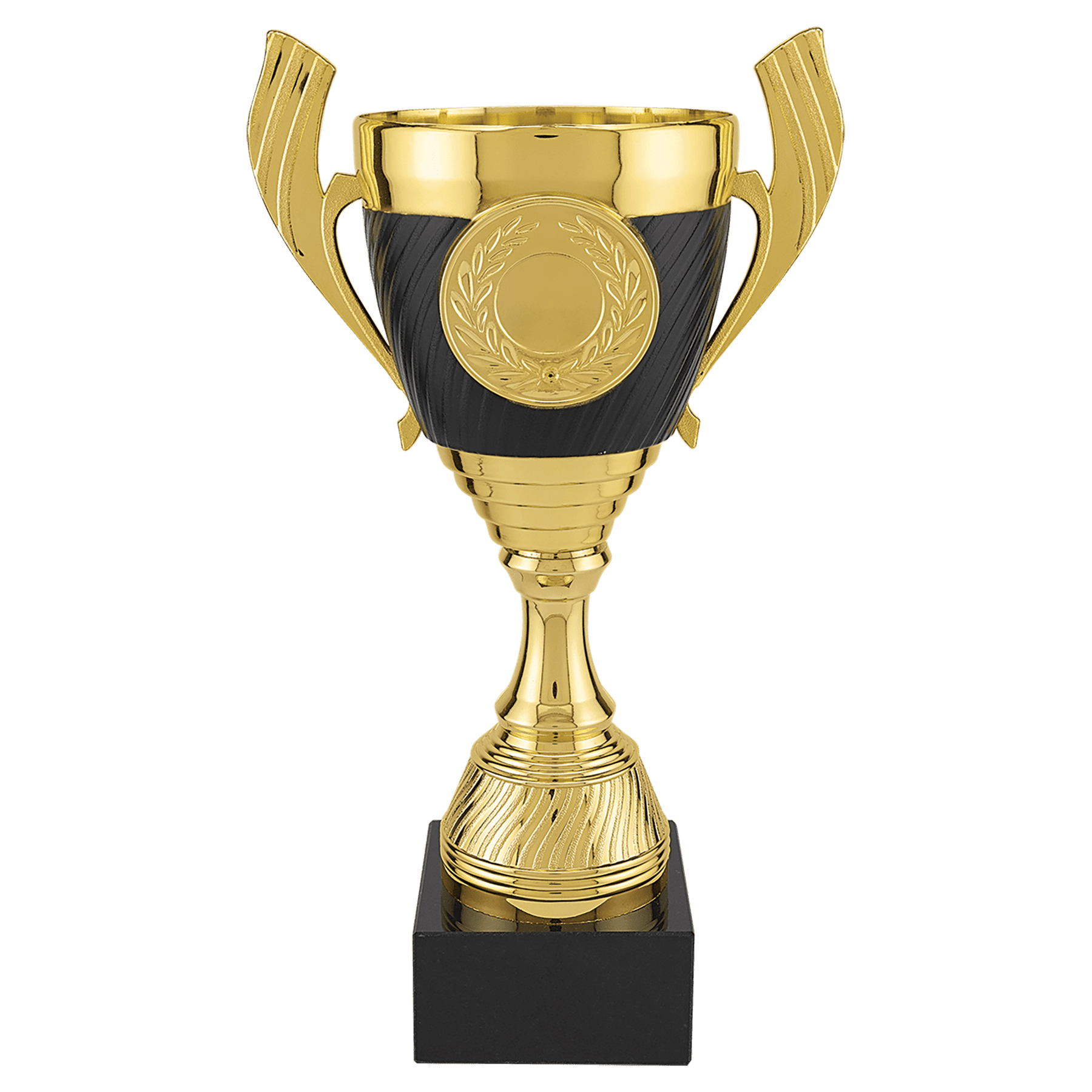 Plastic Cup Trophy with Black Accent and Marble Base